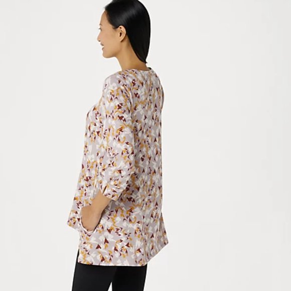 LOGO Lounge Printed French Terry Top with Blouson Sleeve 9227 - Picture 2 of 2
